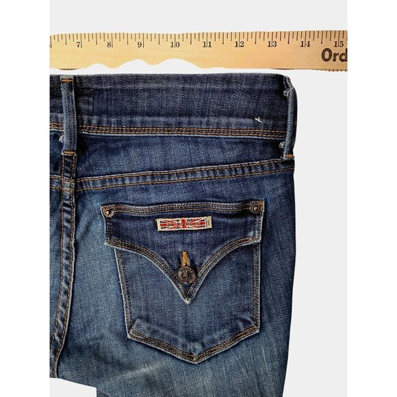 Hudson‎ Jeans Womens 26 Blue Bootcut Flap Pocket Distressed Denim Made USA - Picture 9 of 10